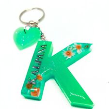 Customize Name Handmade Resin Letter Keychain Dry Flower Letter A-Z Initial Gift
