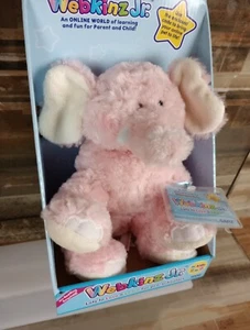 Webkniz Jr Elephant Pink WJS204 New In Box Unused Code Plush Toy Kids Gift - Picture 1 of 8