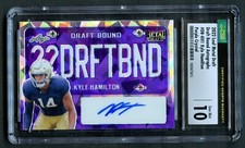 Kyle Hamilton 2022 Leaf Metal Draft Bound Autographs Purple Crystal CSG 10 Auto