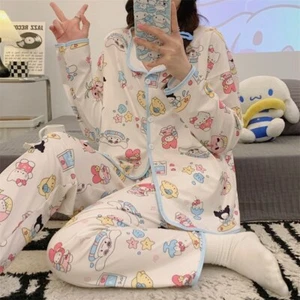 Kuromi Cinnamoroll My Melody Pajamas Womens Homewear Pajamas 2 Pieces Homewear - Picture 1 of 20