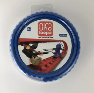 NUEVO Ninuno Loops Extraíble Lavable AZUL LEGO CINTA 3,2 pies 1 metro de largo Nuevo/Sellado - Imagen 1 de 3