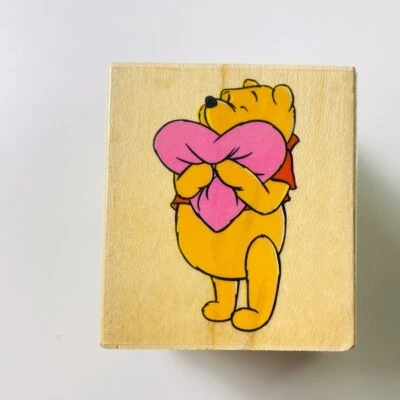 Pooh~Heart Hugs~Disney~Rubber Stamp on Wood~1.5"X1.75"~All Night Media #997-E09 - Image 1 of 4