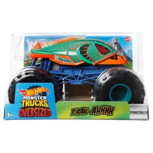 Hot Wheels Monster Trucks Oversized 1:24 Piran-ahhhh Green & Orange 2021 - Picture 1 of 3
