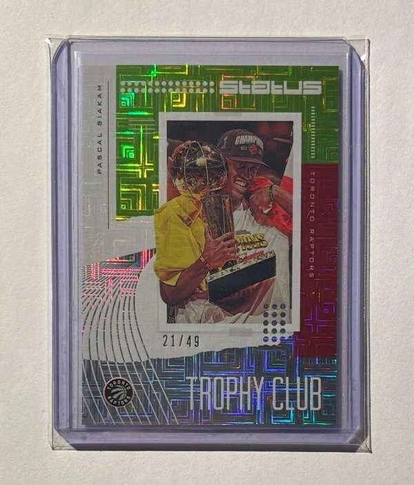 2019-20 Panini Status Trophy Club Green 10 Pascal Siakam /49 Raptors Champion - Image 1 of 2