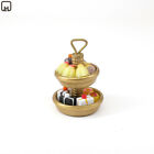 Plateau miniature maison de poupée 1:12 avec nourriture double pâtisserie métal accessoire de cuisine