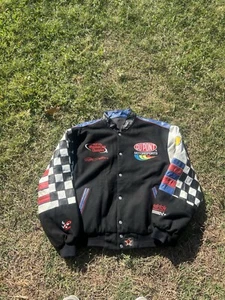 VTG 1990s Jeff Hamilton NASACR Jeff Gordon Winston Cup Leather Jacket Size L - Picture 1 of 14