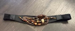 VTG Carolyn Tanner Designs Atlanta Belt Adjustable Blk Brown Copper Cinch Belt - Picture 1 of 8