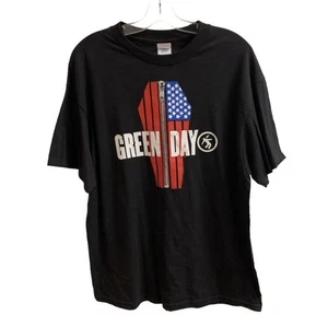Vintage 00s Green Day Zippered Flag Coffin Band T Shirt Sz Small Black Alt Rock - Bild 1 von 10