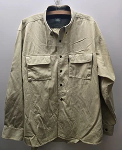 Land Rover Shirt Men's XL Beige Double Pocket Long Sleeve Relaxed Button Down - Picture 1 of 10