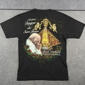 Vintage Pope Shirt Men's Black L Juan Pablo II Rap Tee Graphic Shirt 00s - Picture 1 of 6