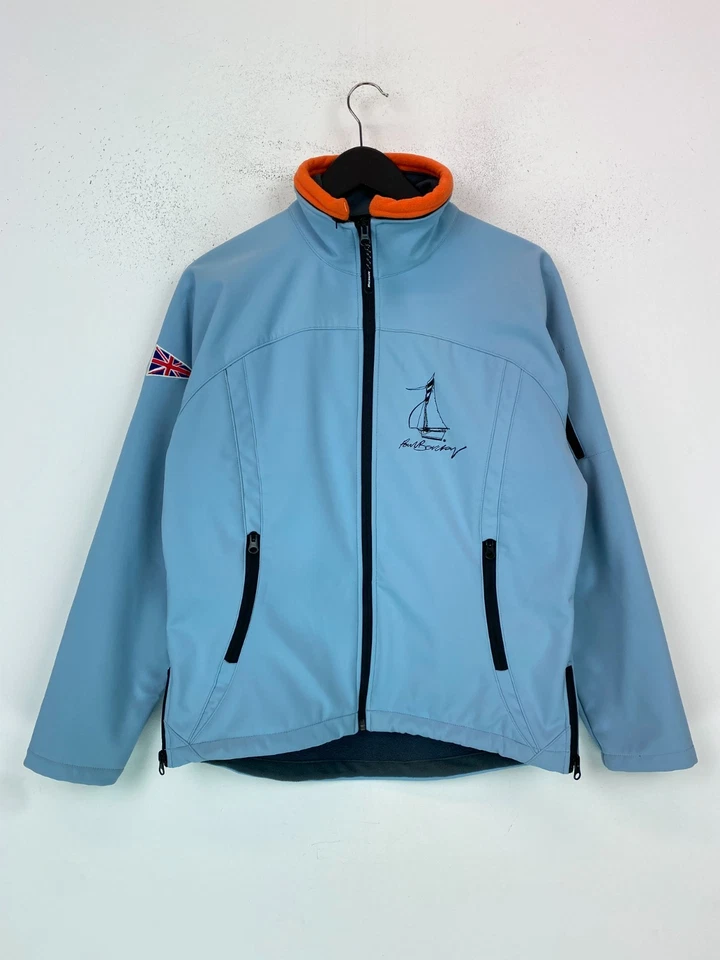 Chaqueta softshell lisa azul Paul Barclay vela exterior deporte cremallera cortavientos M Foto 1 de 4