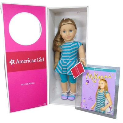 American Girl McKenna Doll 2012 Girl Of Year Meet Outfit Wrist Tag Book Box New - Image 1 of 4