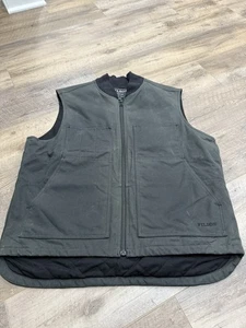 C.C. Filson gewachste isolierte Blechgewebe Arbeitsweste Jacke verwaschen schwarz durchgehender Reißverschluss XL - Bild 1 von 13