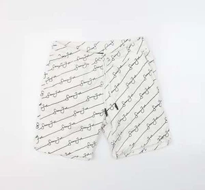 Mennace Womens White Spotted Cotton Blend Sweat Shorts Size M L6in Regular - Picture 1 of 12