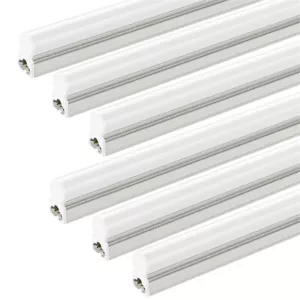 10W 2FT T5 Single Row Plastic Light Fixtures 2FT LED Linkable Shop Lights 6500K - Picture 1 of 10