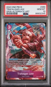 PSA 10 Trafalgar Law Alt Art OP05- 069 Awakening of the New Era One Piece Card - Picture 1 of 2