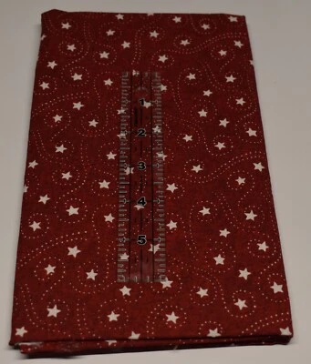 21" x 45" COTTON FABRIC red ROLY POLY SANTAS SHOOTING STARS daisy kingdom VTG - Image 1 of 4