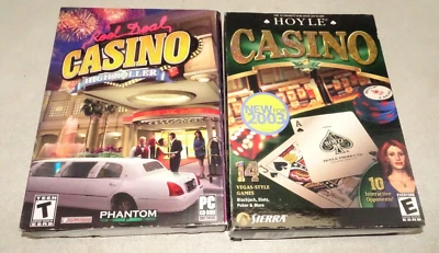 Reel Deal Casino High Roller Phantom PC CD Game + Hoyle Casino Vegas Style NEW - Image 1 of 4