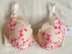 Passionata Nude & Bright Pink Floral White Nights Padded Bra 34DD BNWT - Picture 1 of 7