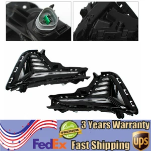 For 2018-2019 Hyundai Sonata LED DRL Fog Lights Lamp Left Right Black Left+Right - Foto 1 di 12