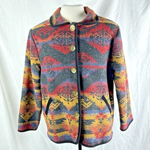Vintage Damen Nomadic Traders Wollmischung aztekisch Südwest Knopfjacke groß - Bild 1 von 7
