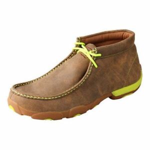 Twisted X Casual Shoes Mens Driving Mocs Leather Bomber Neon MDM0026