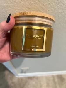 Candles By Ava, Homemade Soy Wax 16 Oz Scented Candle Hazelwood Coffee-2 Wicks - Picture 1 of 1