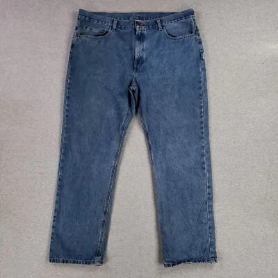 Faded Glory 40x32 Original Fit Blue Jeans Flaw Hole In Side Leg See Pics Work - Image 1 of 4