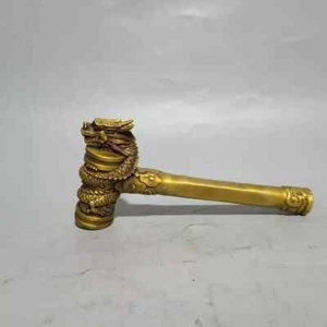 25 cm Chinesischer Messing Drachenhammer Bronze Tierhammer Skulptur - Bild 1 von 15