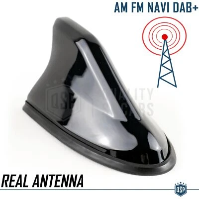 Antenna Auto a PINNA DI SQUALO Nera Universale VERA Ricezione RADIO AM-FM-DAB+ - Immagine 1 di 4