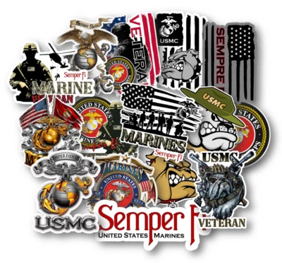ROLAND USMC Marine Corps Veteran Stickers – Patriotic Decals for Cars Laptops and More