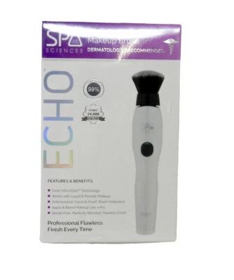 Spa Sciences Echo Antimicrobial Sonic Makeup Brush 3 Speed Rechargeable White 1