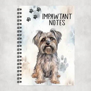 Impawtant Notes Yorkshire Terrier A5 Spiral Bound Notebook 60 Lined pages, Dog - Picture 1 of 2
