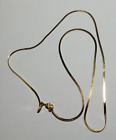 Very Nice Monet Vintage Gold Tone 24? Flat Herringbone Necklace 1/8? wide