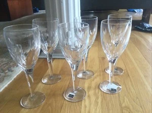 Waterford Crystal John Rocha Aufdruck rote Weingläser Wasserbecher 6er Set - Bild 1 von 5