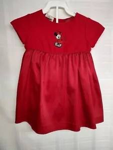 Disney Store rot Samt Minnie Mouse Kleid Größe 12 MOS - Bild 1 von 13