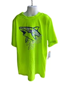 cat and jack boys swim top size XL 14 Green Shark - Picture 1 of 2