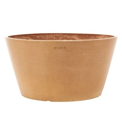 "Maceta de flores compuesta reciclada redonda Ecopots Frankfurt, color terracota, 12""" Foto 1 de 4