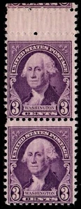 U.S. #720 MLH Top Margin Pair with Full Gutter @ Top - Picture 1 of 3