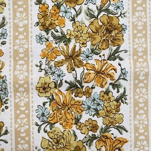 Yellow Floral Striped "Anson Stripe" Waverly Fabric 47x26 Cotton - Picture 1 of 7