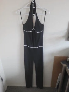 Newport News Womens Black & White Jumper One-Piece Shapewear Size 4 Halter Top - Picture 1 of 6
