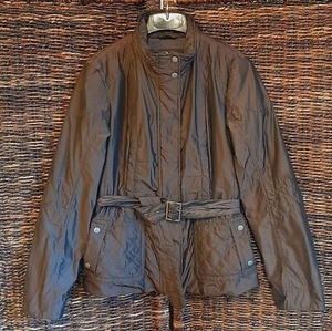 Geox Respira Jacket Women's 8 Bronze Shimmery Quilted Belted Coat Brown Italy - Picture 1 of 15