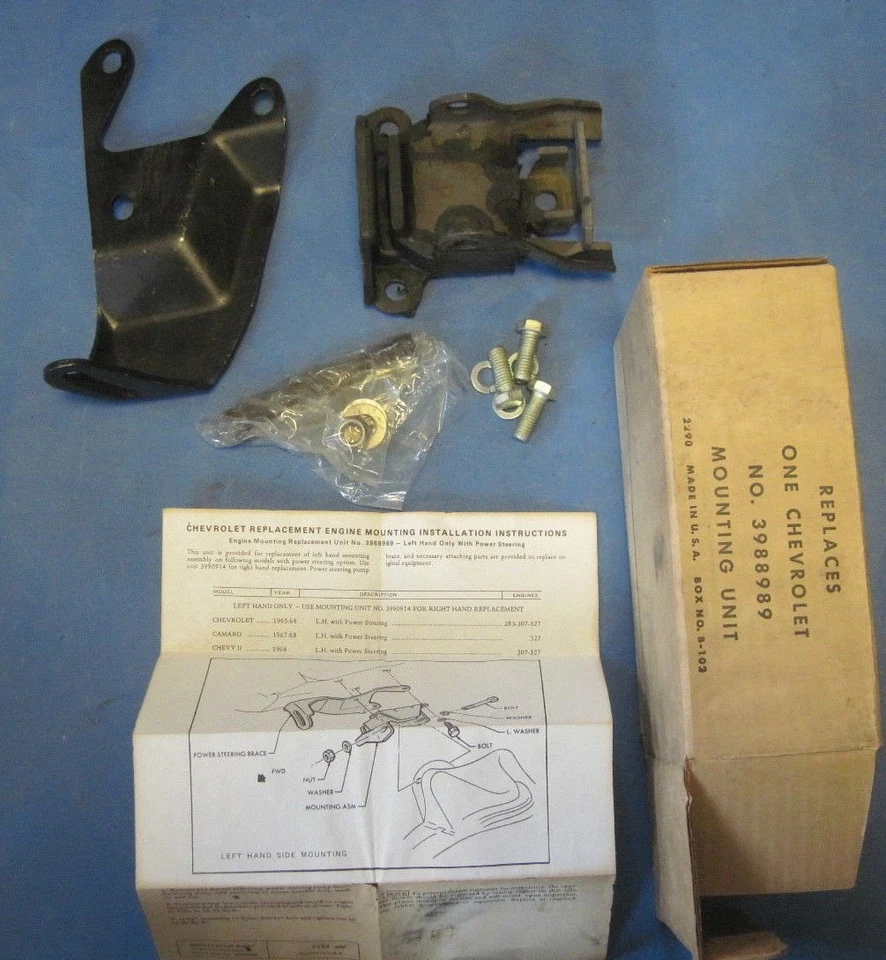 new engine mount and bracket 1965-1968 Chevrolet Camaro CHevy II Left side power - Image 1 of 1
