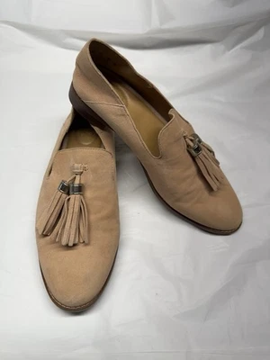 Mocasines Franco Sarto L-Hadden para mujer beige gamuza cuero borlas talla 8M Foto 1 de 4