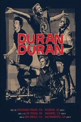 Duran Duran January 9 2026 Tour Poster – Official Concert Wall Art Print - Image 1 of 4