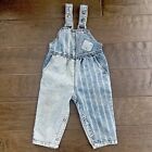 Vintage 80s LEE Striped Acid Wash Denim Overall Jeans Boy/Girl 18M Union Made