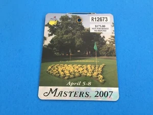 Boleto de insignia semanal Zach Johnson ganador de golf Augusta Masters Champions 2007 - Imagen 1 de 2