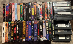 Lot of Vhs Mixed Genre 46 Tapes Vintage Classic Horror Action Drama Romance