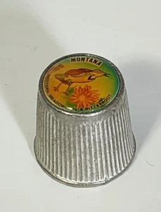 Vintage Montana Souvenir State Pewter Thimble Vertical Ribs - Picture 1 of 3