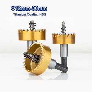 Titanium Coated HSS Hole Saw 12-30mm Drill Bit Stainless Steel Metal Wood Cutter - Picture 1 of 30